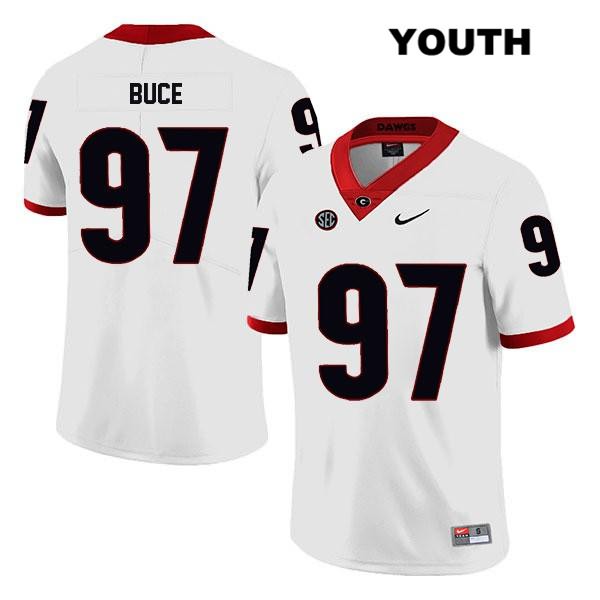 Georgia Bulldogs Youth Brooks Buce #97 NCAA Legend Authentic White Nike Stitched College Football Jersey YBX5456OS